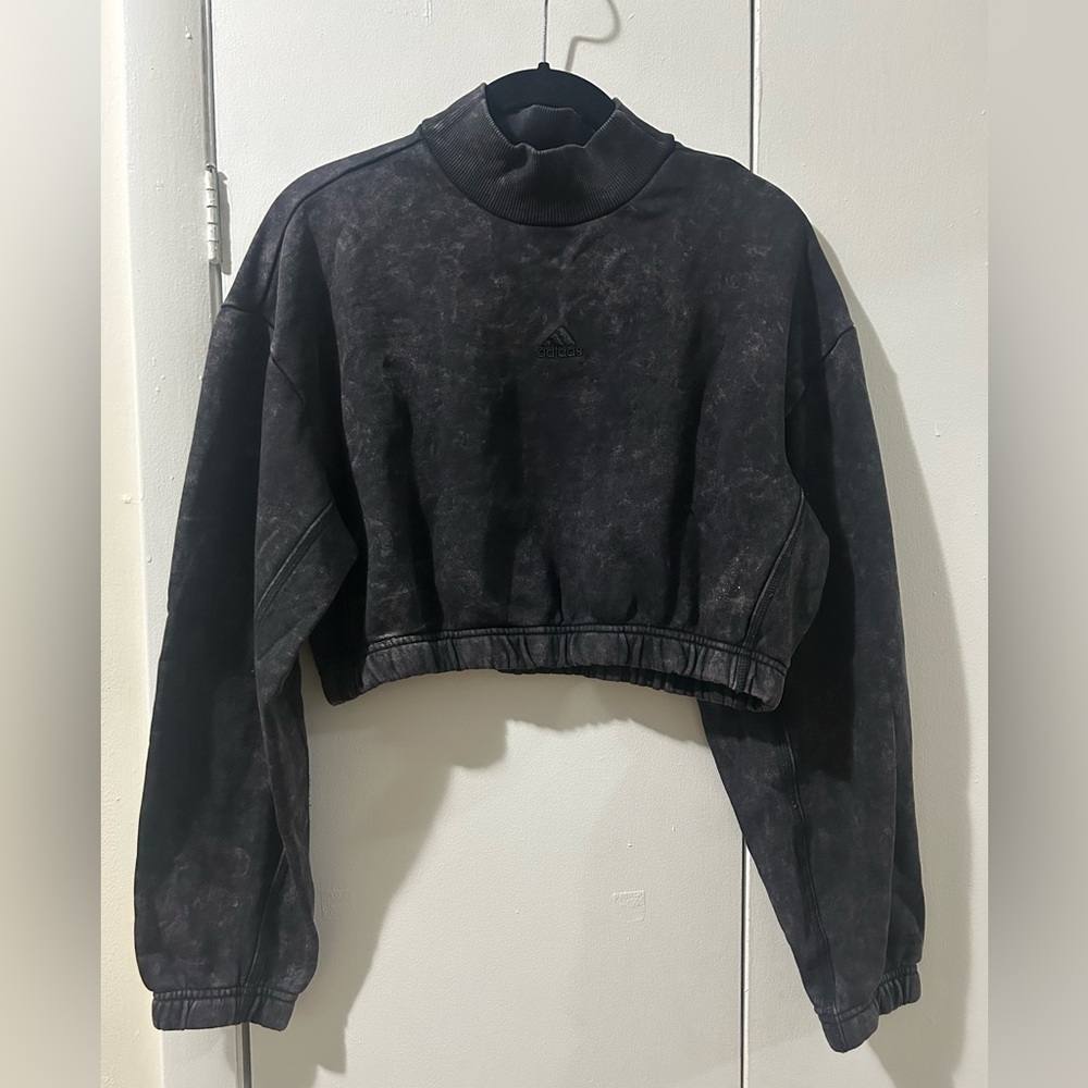 Adidas Black Cropped Sweatshirt